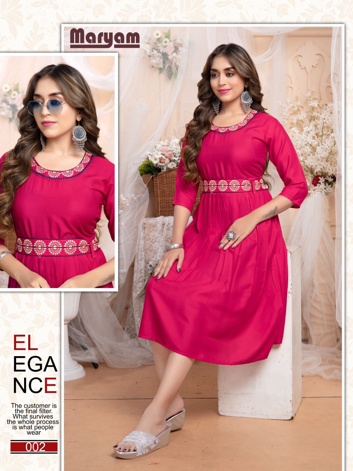 Trendy Maryam Vol 1 Designer Rayon Palin Dori Sequence Work Kurtis
